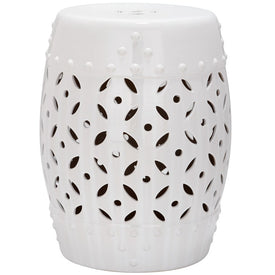 Lattice Coin Garden Stool - White