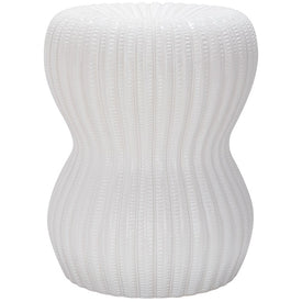 Hour Glass Garden Stool - White