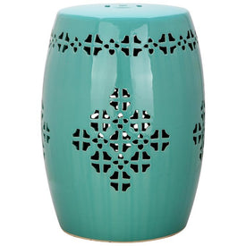 Quatrefoil Garden Stool - Light Blue