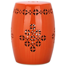 Quatrefoil Garden Stool - Orange