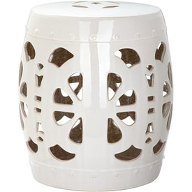 Stencil Blossom Garden Stool - Cream