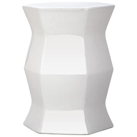 Modern Hexagon Garden Stool - White