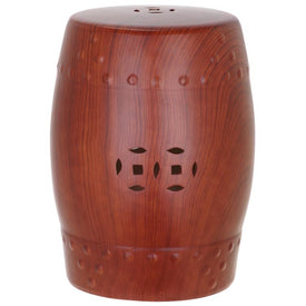 Ming Forest Garden Stool - Red Wooden Finish