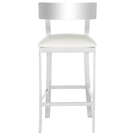 Abby 35" Stainless Steel Counter Stool - White/Chrome