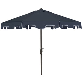 UV-Resistant Zimmerman 9 Ft Crank Market Push Button Tilt Umbrella with Flap - Navy