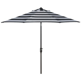 UV-Resistant Iris Fashion Line 9 Ft Auto Tilt Umbrella - Black/White