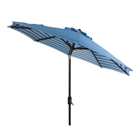 Athens Inside Out Striped 9 Ft Crank Outdoor Auto Tilt Umbrella - Blue/White
