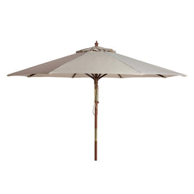 Cannes 9 Ft Wooden Outdoor Umbrella - Beige