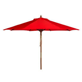 Cannes 9 Ft Wooden Outdoor Umbrella - Red