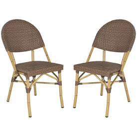 Barrow Stacking Indoor/Outdoor Side Chairs Set of 2 - Brown