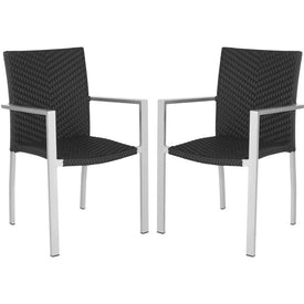 Cordova Indoor/Outdoor Stacking Armchairs Set of 2 - Black