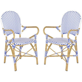 Hooper Indoor/Outdoor Stacking Armchairs Set of 2 - Blue/White