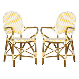 Hooper Indoor/Outdoor Stacking Armchairs Set of 2 - Yellow/White