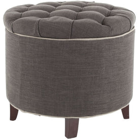 Amiela Tufted Ottoman - Charcoal/True Taupe