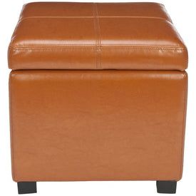 Madison Square Ottoman - Saddle/Black