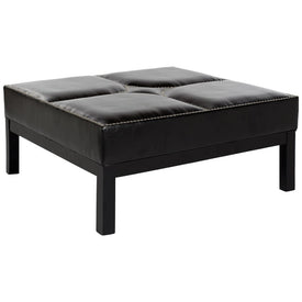 Terrence Cocktail Ottoman - Silver Nail Heads - Black/Black