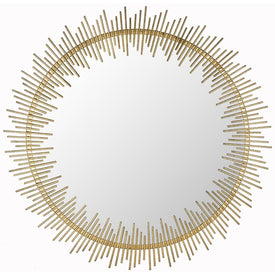 Sunray Circle Wall Mirror - Antique Gold