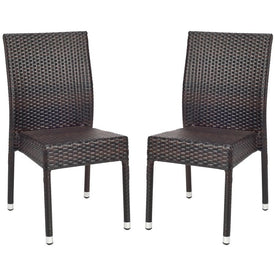 Newbury Wicker Chairs Set of 2 - Black/Brown