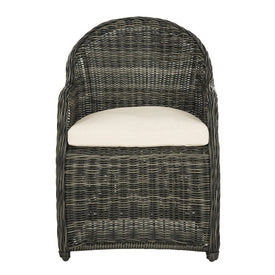 Newton Wicker Armchair with Cushion - Gray/Beige