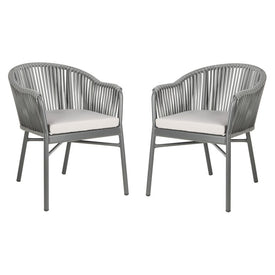 Stefano Stackable Rope Chairs Set of 2 - Gray/Gray Cushion