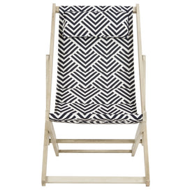 Rive Foldable Sling Chair - White Wash/Navy
