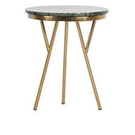 Coletta Round Marble Accent Table - Dark Green/Black/Gold