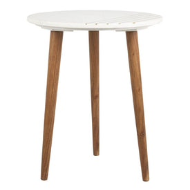 Valerie Round Marble Accent Table - Natural Brown/White/Gold