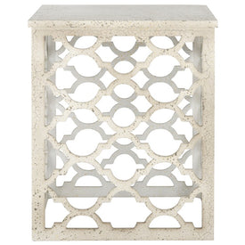 Lonny End Table - Distressed White