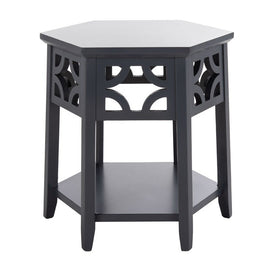 Connor Hexagon End Table - Charcoal Gray