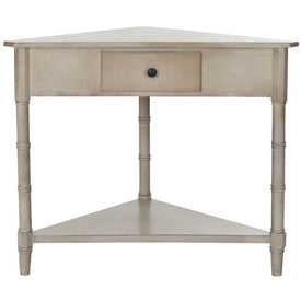 Gomez Corner Table with Storage Drawer - Vintage Gray