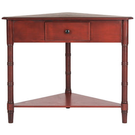 Gomez Corner Table with Storage Drawer - Red