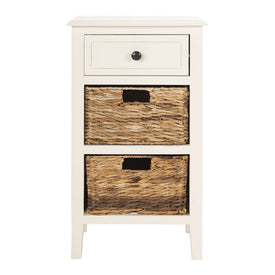 Everly Drawer Side Table - Distressed White