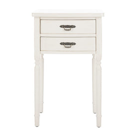 Marilyn End Table with Storage Drawers - White