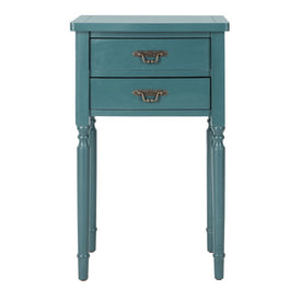 Marilyn End Table with Storage Drawers - Teal