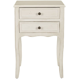 Lori End Table with Storage Drawers - White