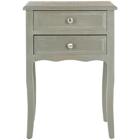 Lori End Table with Storage Drawers - French Gray