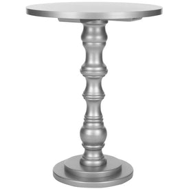 Greta Round Top Accent Table - Silver