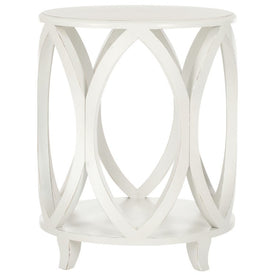 Janika Round Accent Table - Shady White