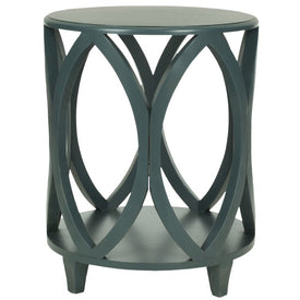 Janika Round Accent Table - Steel Teal