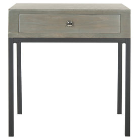 Adena End Table with Storage Drawer - French Gray