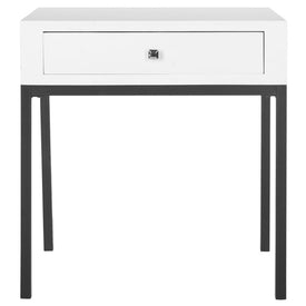 Adena End Table with Storage Drawer - White