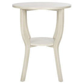 Rhodes Round Pedestal Accent Table - Antique White