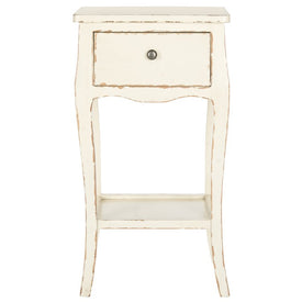 Thelma End Table with Storage Drawer - Vintage Cream