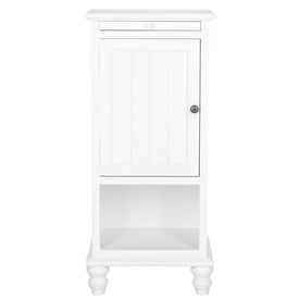 Jezabel One Cabinet End Table with Pull Out Tray - White