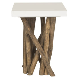 Hartwick Branched Side Table - White/Natural