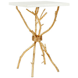 Alexa Mabrle Top Accent Table - White/Gold