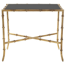 Chandler Cross Base Accent Table - Black/Gold