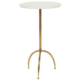 Myrna Round Top Accent Table - White/Gold
