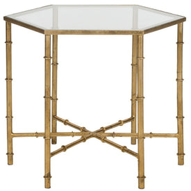 Kerri Mirror Top Accent Table - Gold/Clear