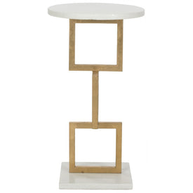 Cassidy Accent Table - Gold/White